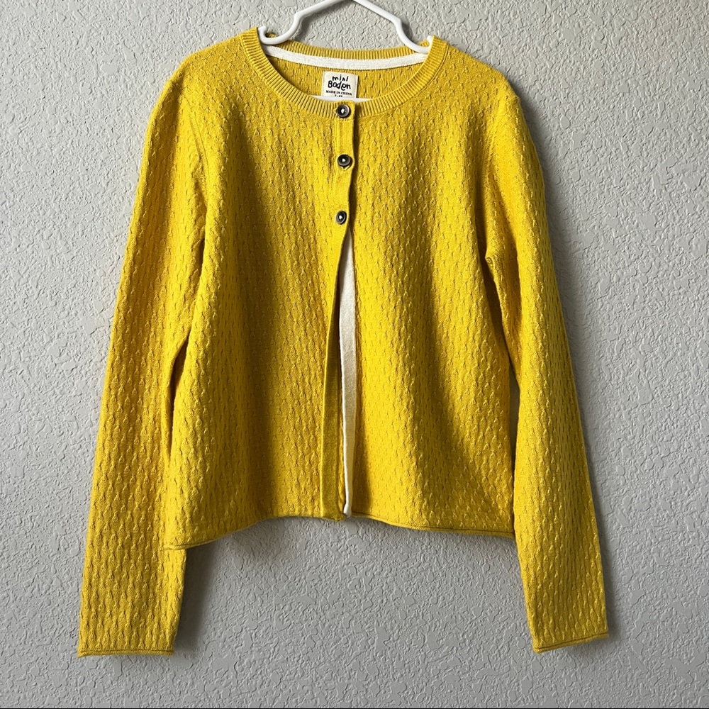 Mini Boden Yellow Cardigan Sweater